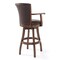 Armen Living Raleigh 26" Counter Height Swivel Kahlua Faux Leather and Chestnut Wood Arm Bar Stool LCRABAARKACH26 - alternate 6